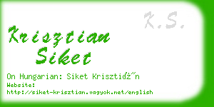 krisztian siket business card